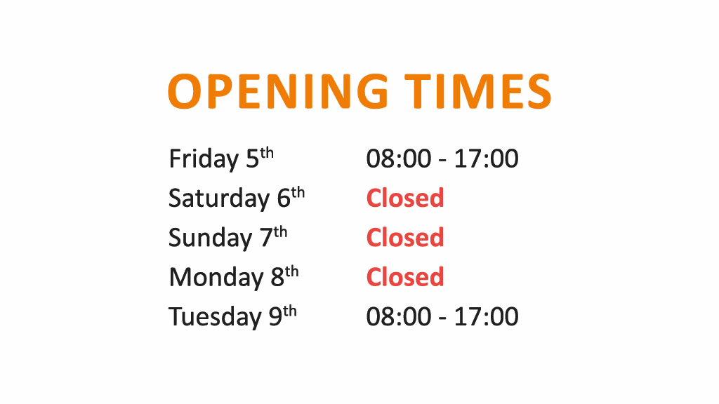 King Charles' Bank Holiday Opening Hours