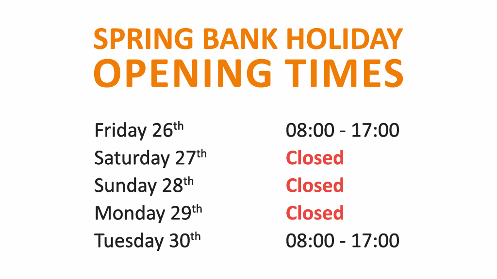 Spring Bank Holiday Opening Times