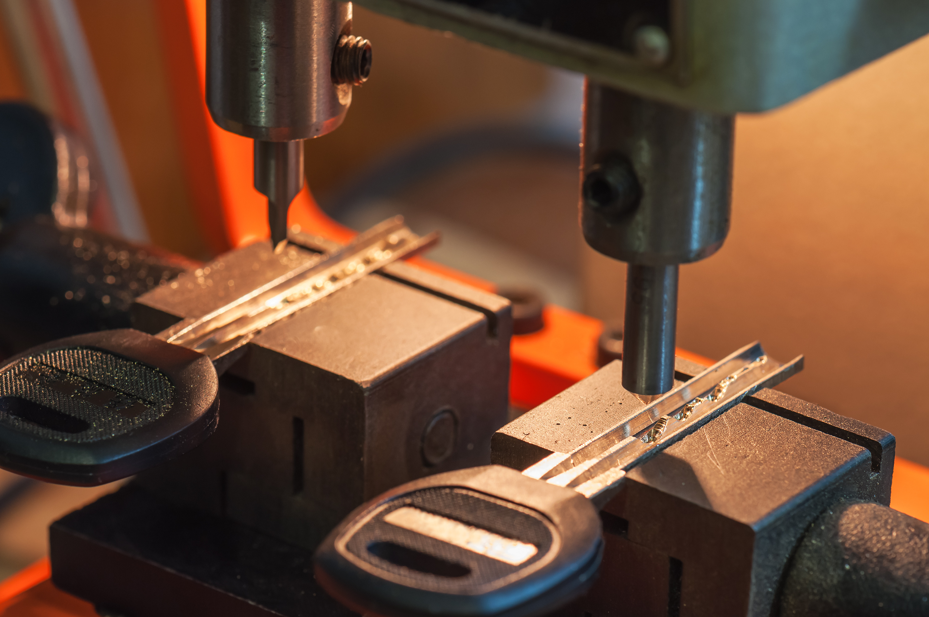 key in key-cutting machine clamp