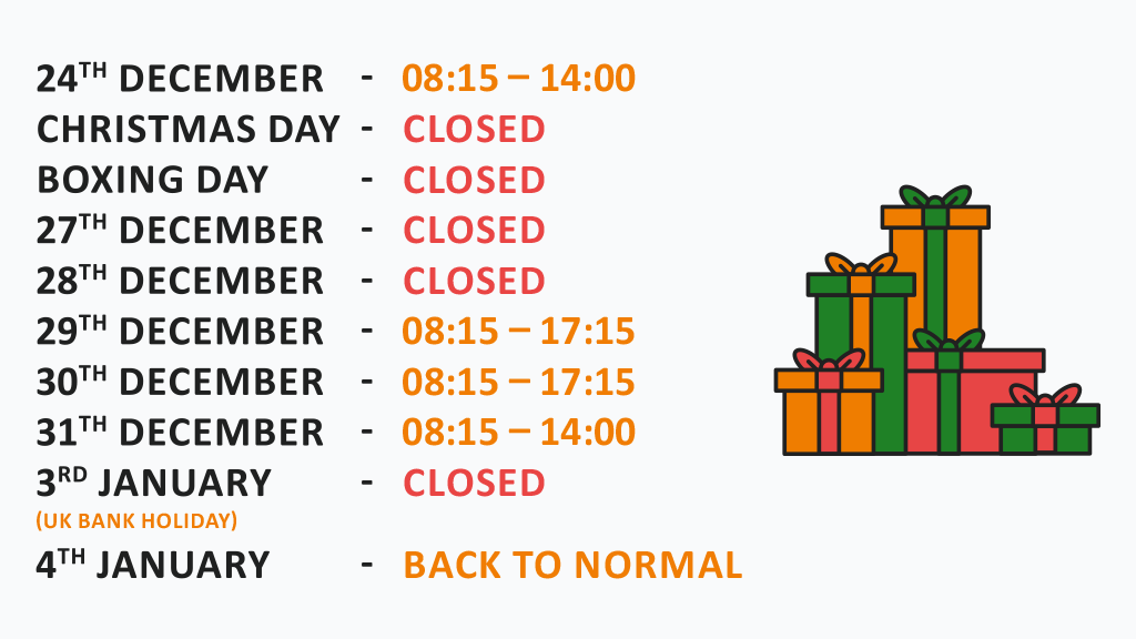 festive opening times